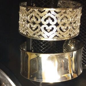 925 STERLING SILVER CUFF BRACELETS - MEN & WOMEN -/-  HIS & HERS, BUNDLE of TWO